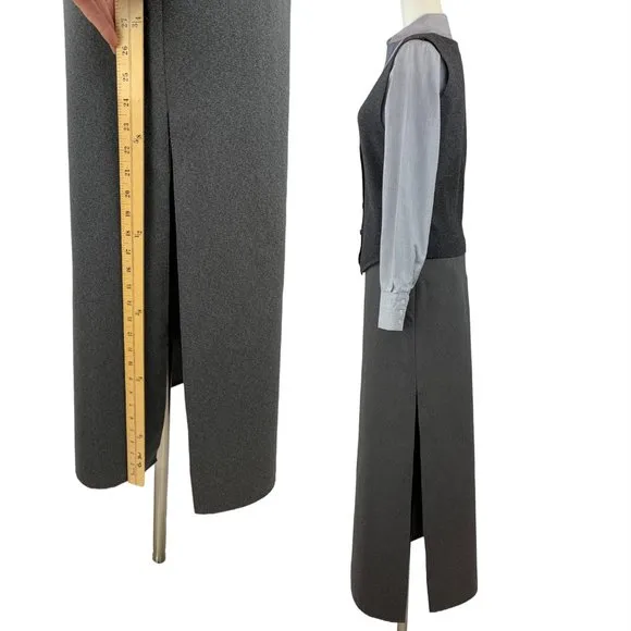 - STL Urban vintage gray side slit column maxi skirt - Size 6