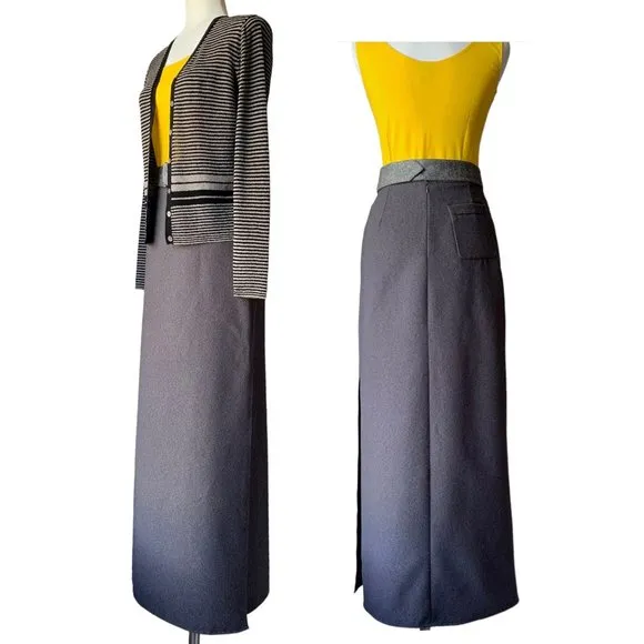 - STL Urban vintage gray side slit column maxi skirt - Size 6
