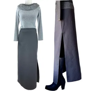 - STL Urban vintage gray side slit column maxi skirt - Size 6