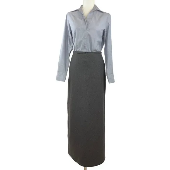 - STL Urban vintage gray side slit column maxi skirt - Size 6
