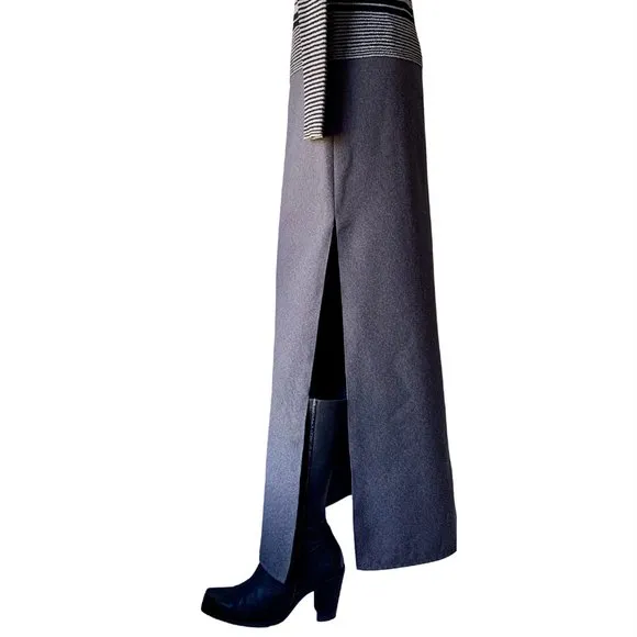 - STL Urban vintage gray side slit column maxi skirt - Size 6