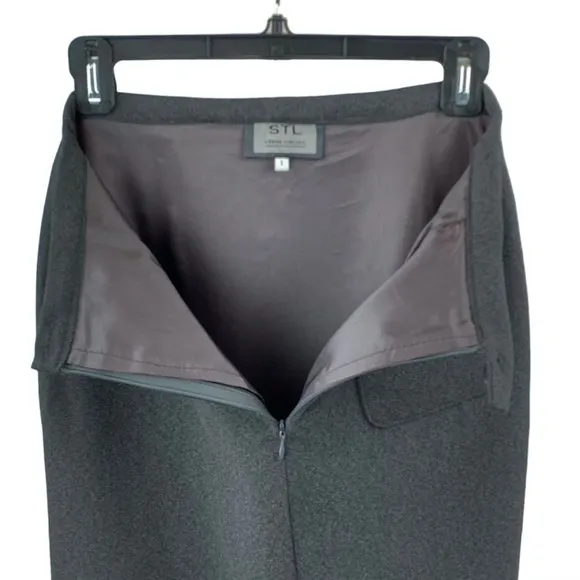 - STL Urban vintage gray side slit column maxi skirt - Size 6