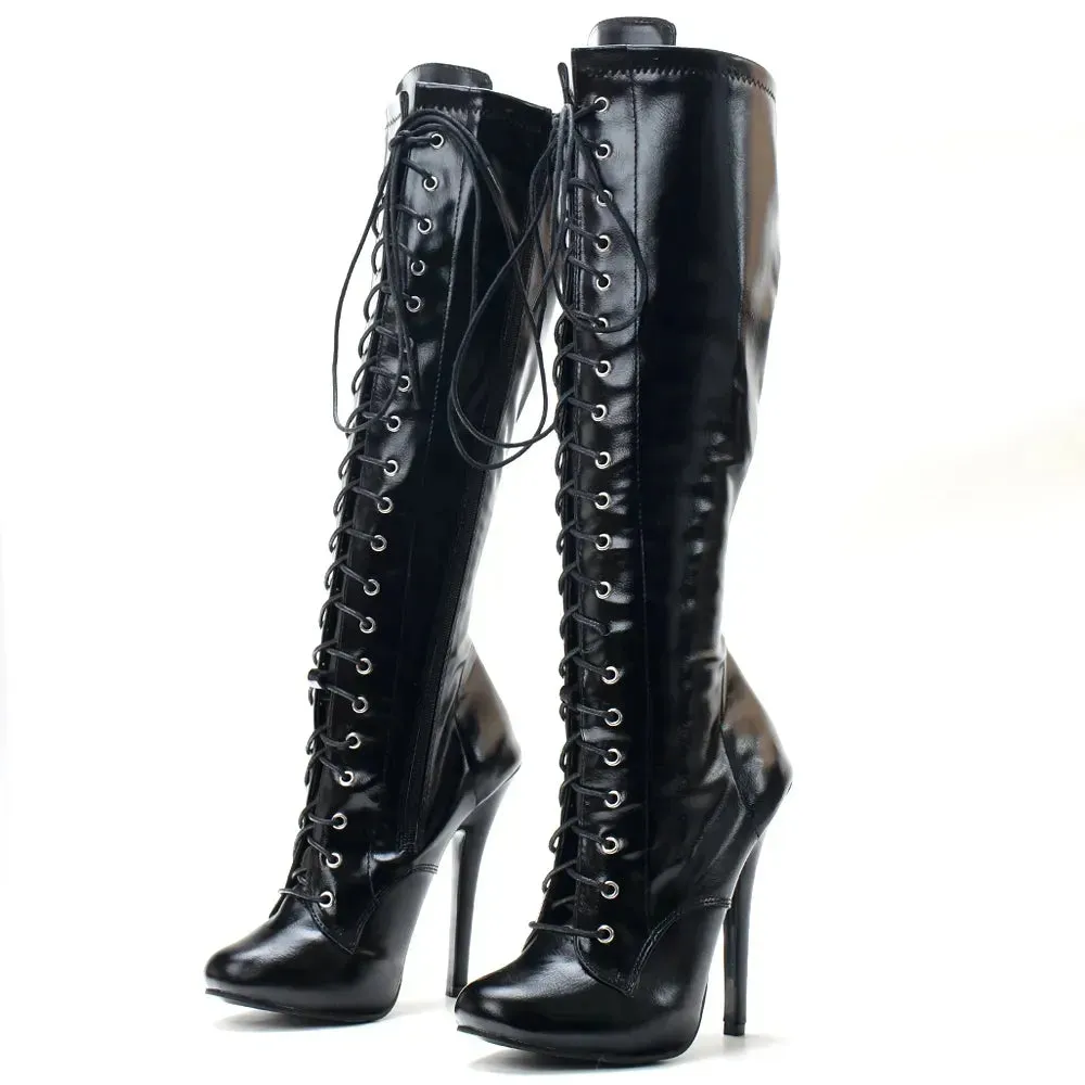 14CM High Heel Pointed toe Solid PU Leather Side Zip Women