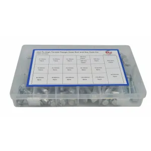 202pc High Tensile Metric Flange Head Bolt and Nut Grab Kit