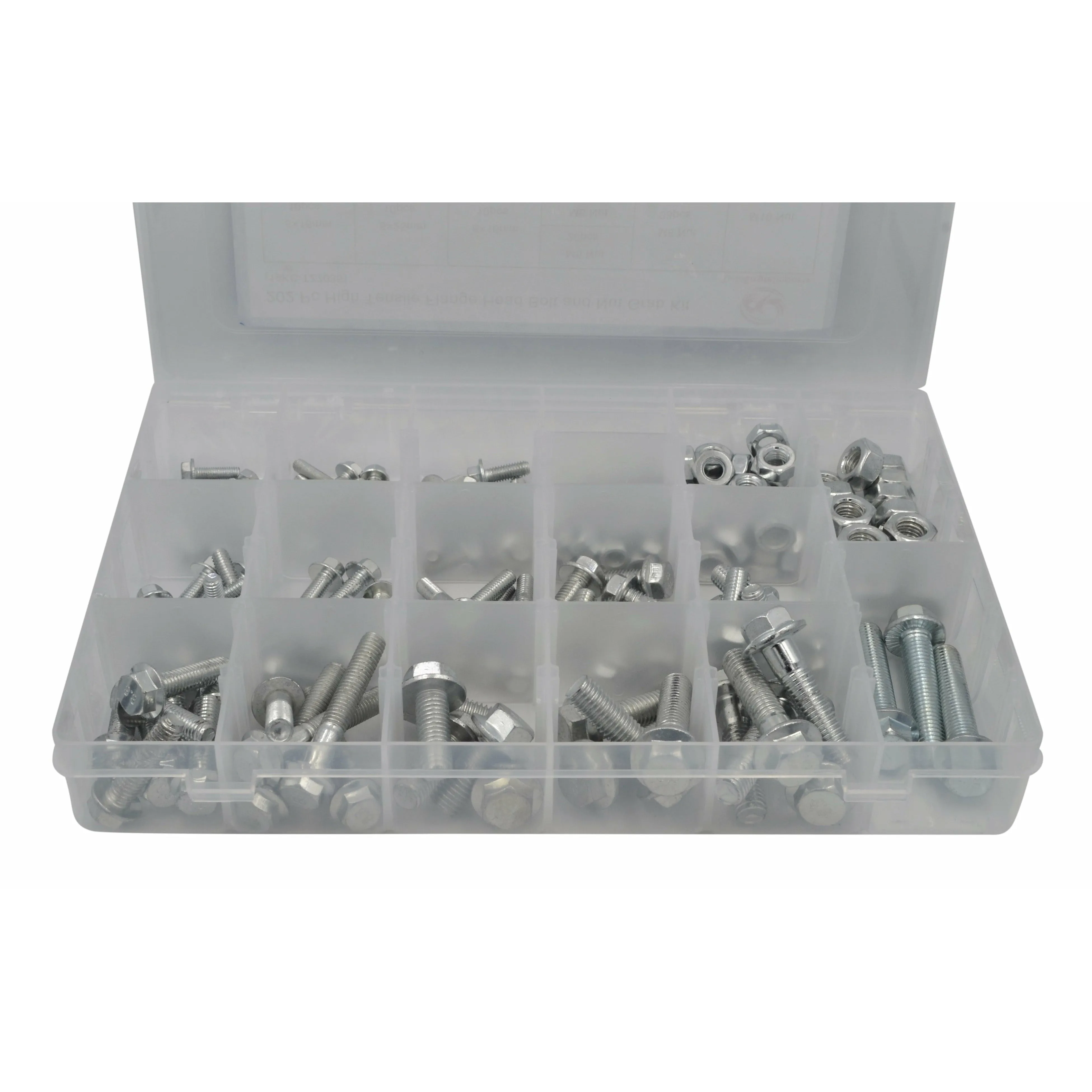 202pc High Tensile Metric Flange Head Bolt and Nut Grab Kit