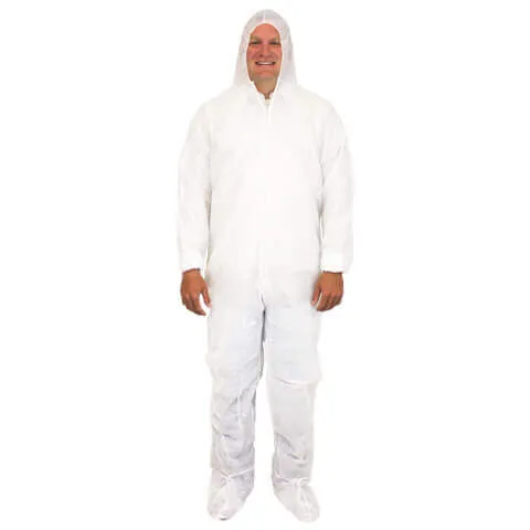 28G - White Coveralls – HOOD & BOOTS