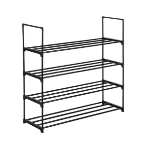 4-Tier Shoe Rack Organizer - Black