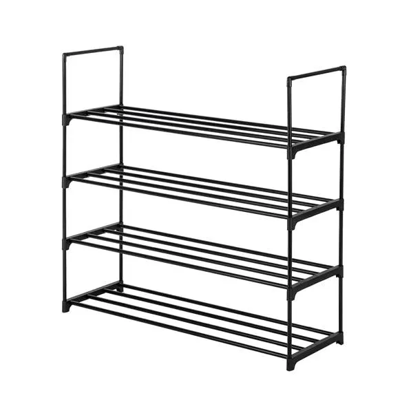 4-Tier Shoe Rack Organizer - Black