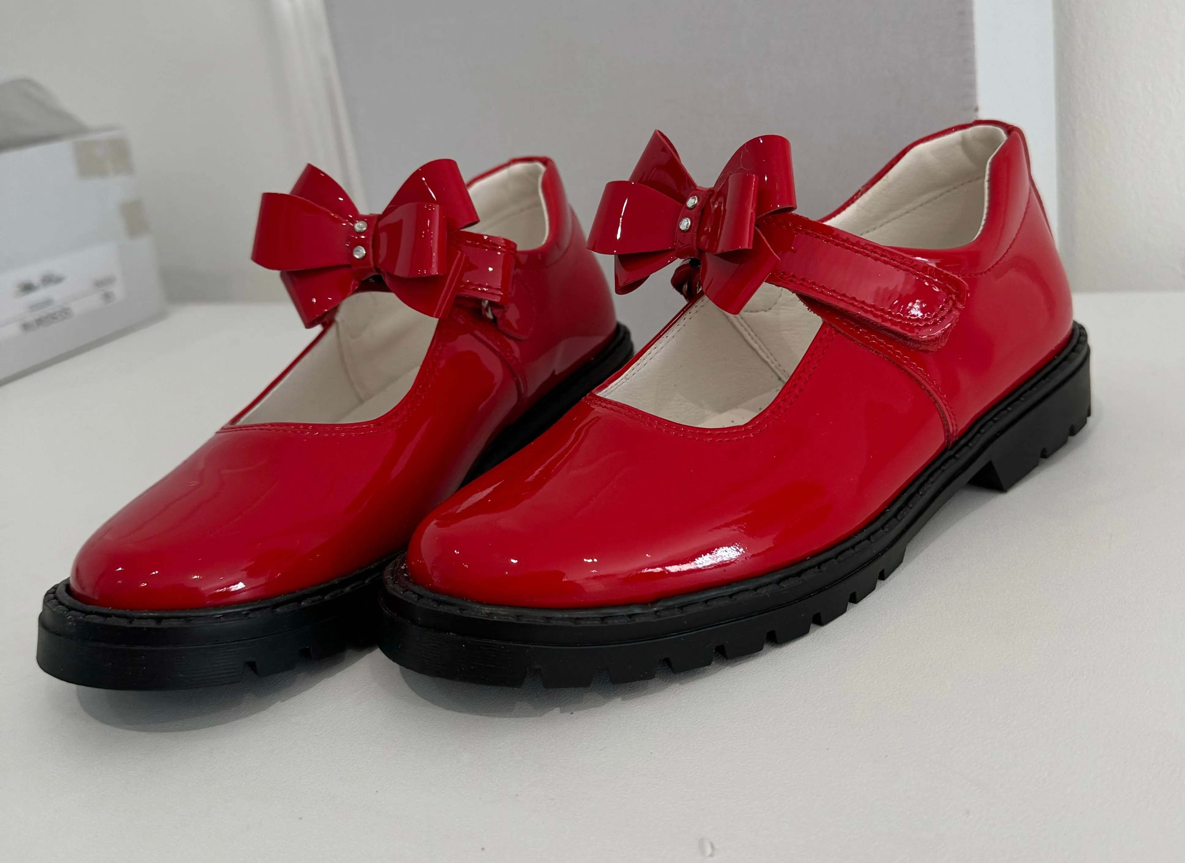 6258 Red School Shoe  - Chunky