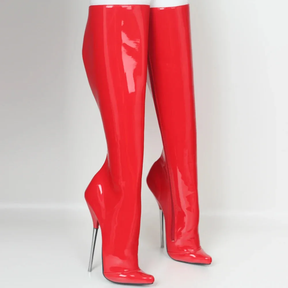 7" Super High Heel Pointed toe Side Zip Sexy Ballet Style Knee-High Boots