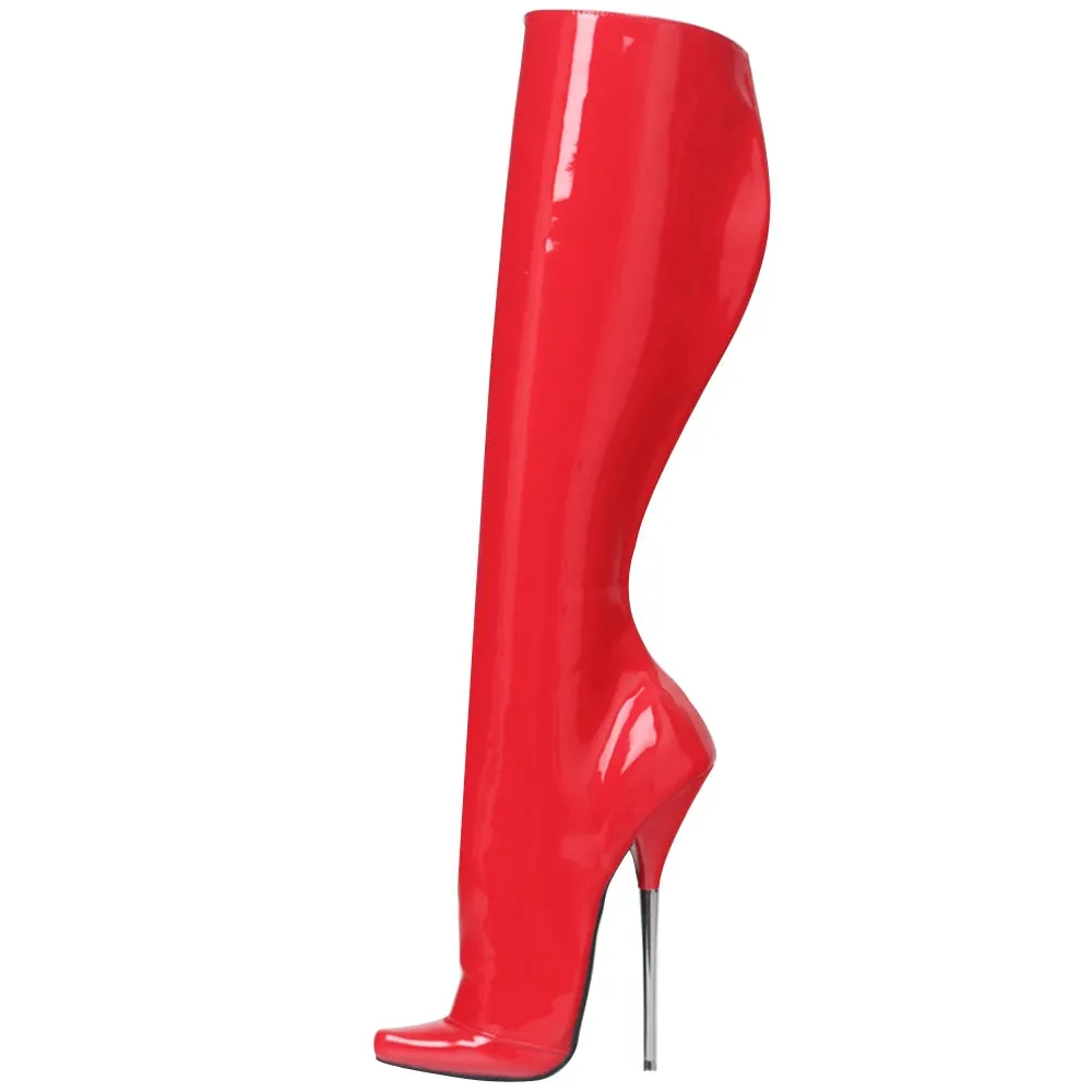 7" Super High Heel Pointed toe Side Zip Sexy Ballet Style Knee-High Boots