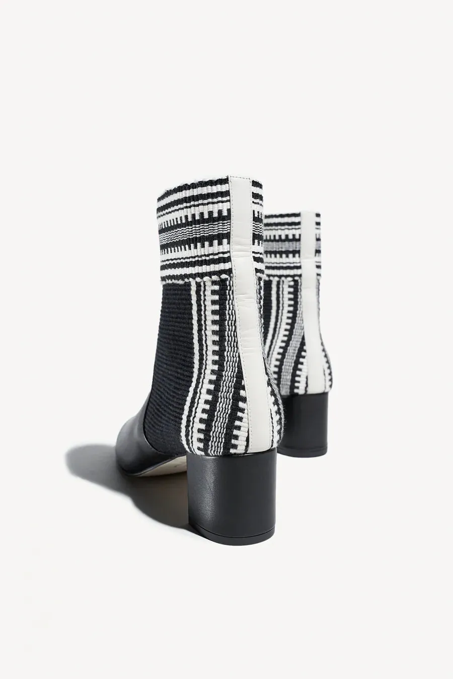 Amambaih Lola Ankle Boot in Black and Ivory