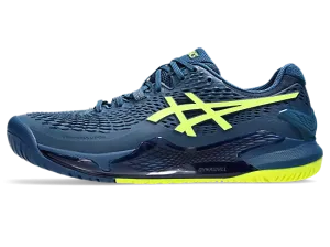 ASICS GEL RESOLUTION 9 MAKO BLUE/SAFETY YELLOW MEN'S TENNIS SHOE