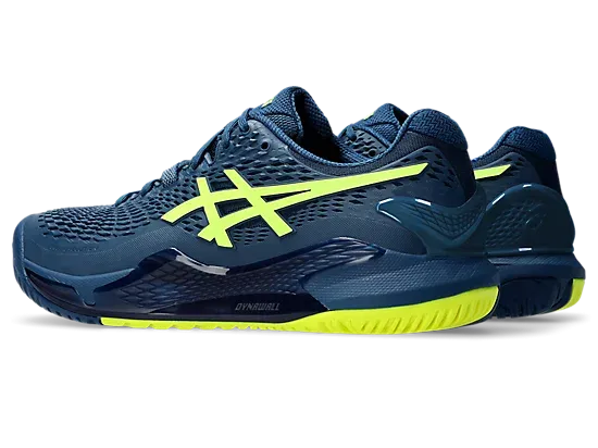 ASICS GEL RESOLUTION 9 MAKO BLUE/SAFETY YELLOW MEN'S TENNIS SHOE