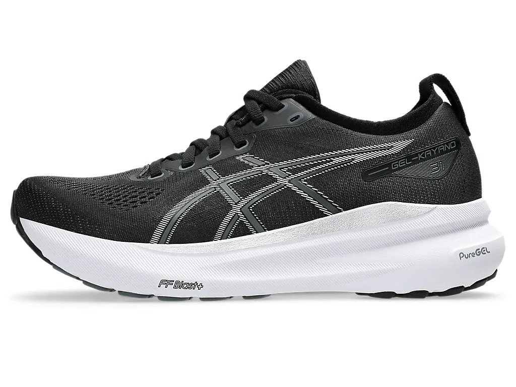 Asics Women's GEL-KAYANO 31 Narrow (2A) Running Shoes in Black/Pure Silver