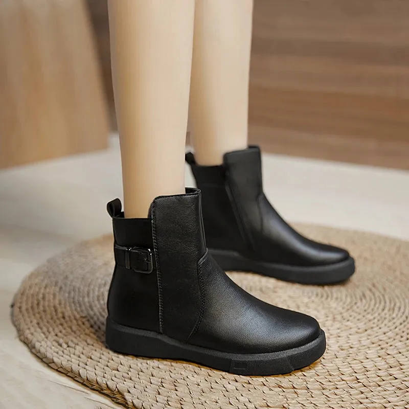 Autumn New Ankle Boots for Women Fashion Ladies Slip on Platform Shoes Winter Plus Velvet  Women's Chelsea Boots Botas De Mujer