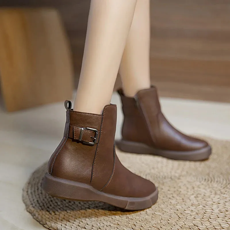 Autumn New Ankle Boots for Women Fashion Ladies Slip on Platform Shoes Winter Plus Velvet  Women's Chelsea Boots Botas De Mujer