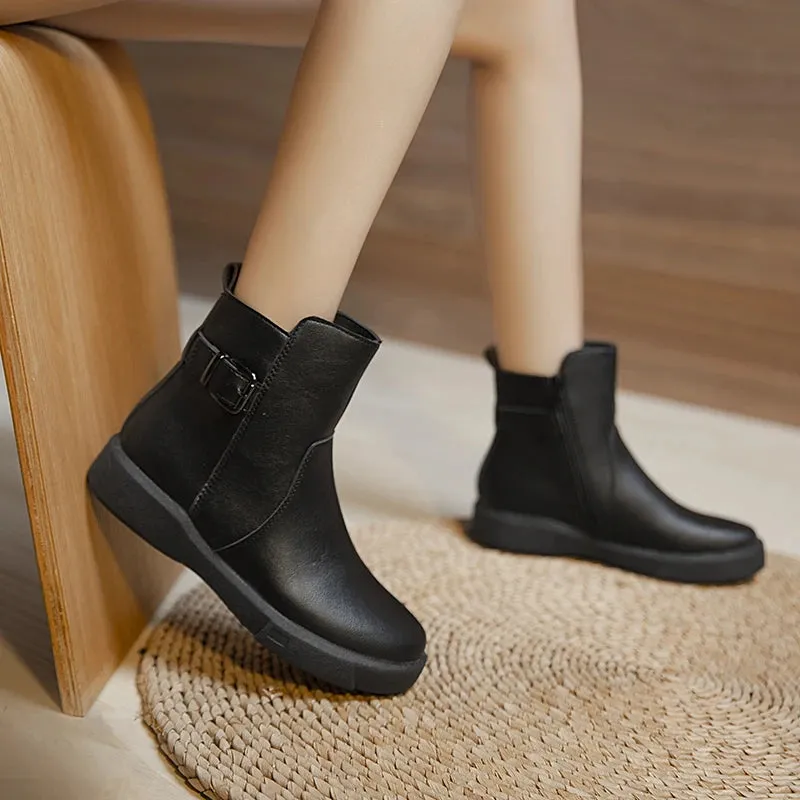 Autumn New Ankle Boots for Women Fashion Ladies Slip on Platform Shoes Winter Plus Velvet  Women's Chelsea Boots Botas De Mujer