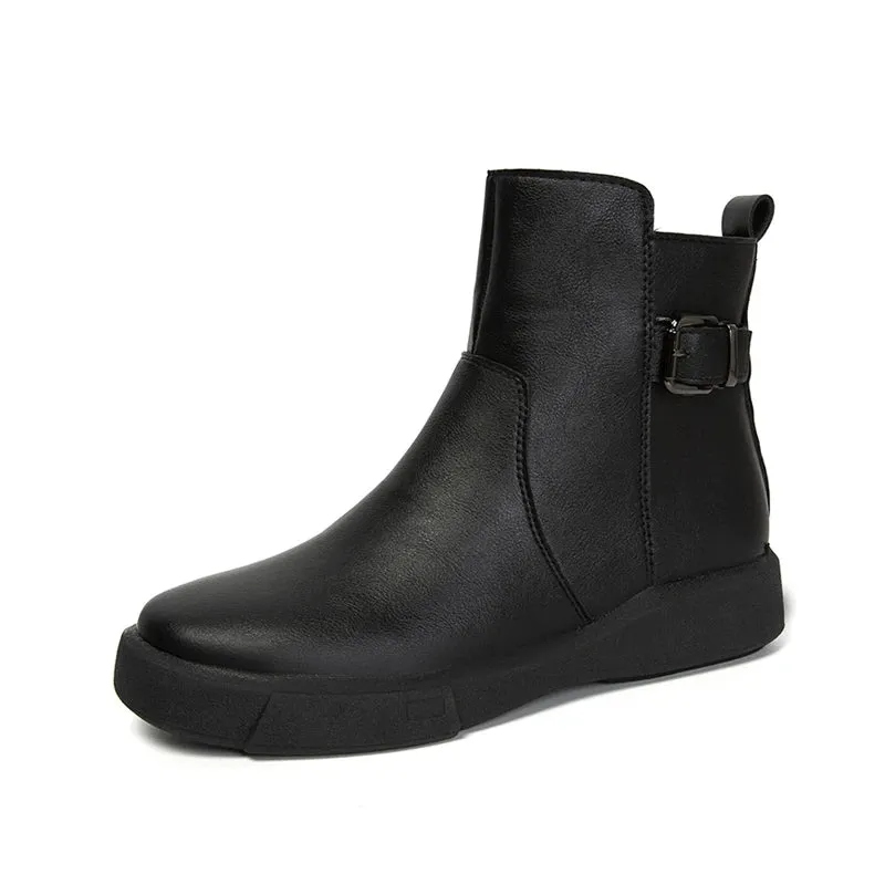 Autumn New Ankle Boots for Women Fashion Ladies Slip on Platform Shoes Winter Plus Velvet  Women's Chelsea Boots Botas De Mujer