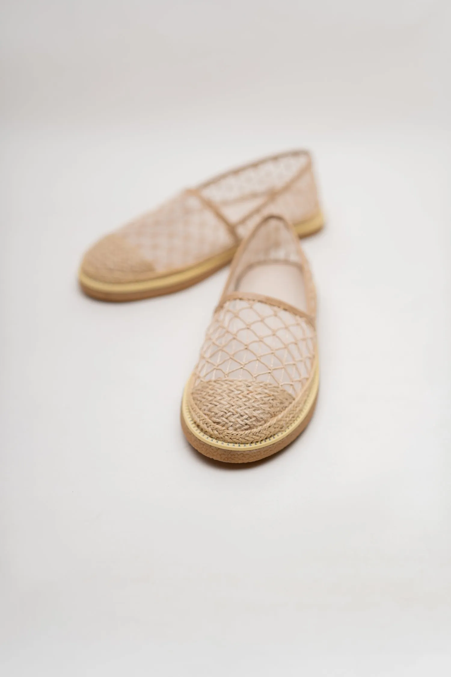 Beige Mesh ESPADRILLES LOAFERS
