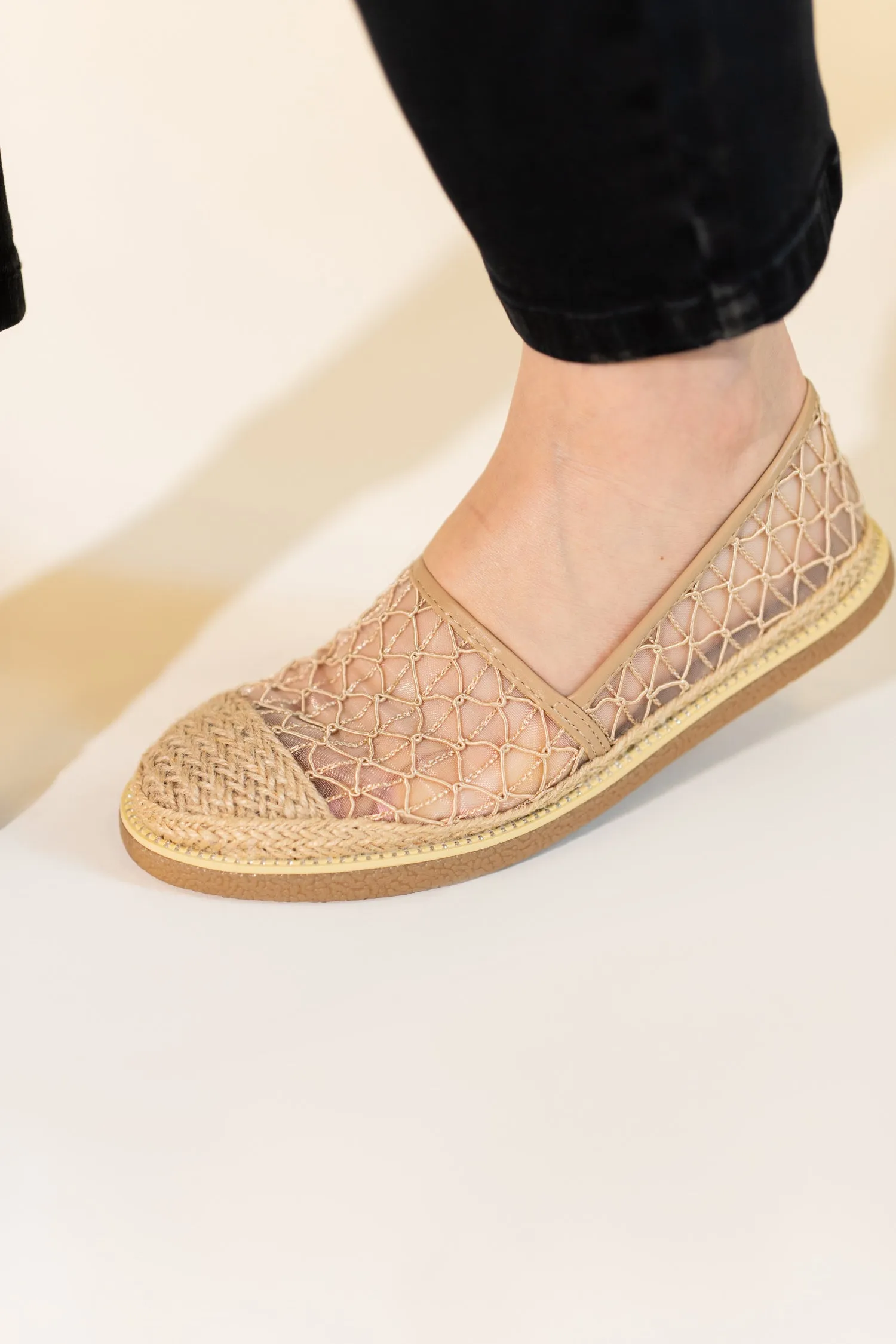 Beige Mesh ESPADRILLES LOAFERS