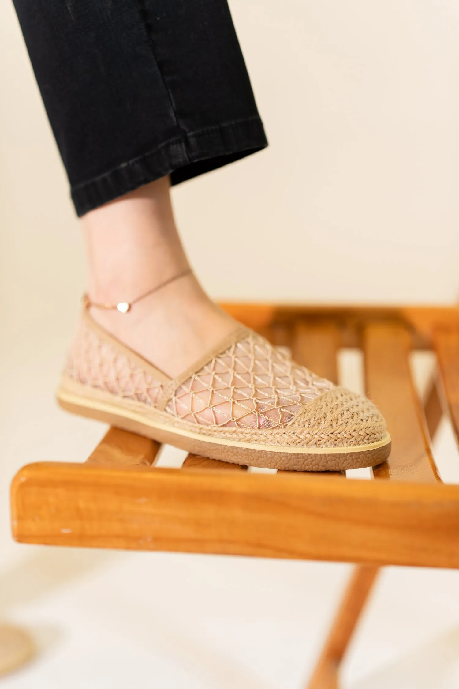 Beige Mesh ESPADRILLES LOAFERS