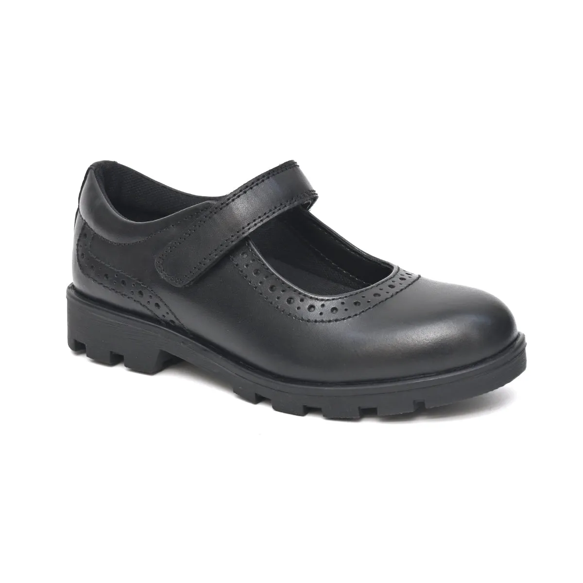 BELLA Genuine Leather Black Dual Size technology School Shoes