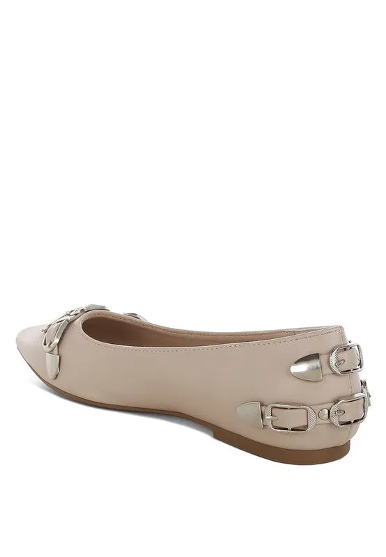 Belt Buckle Ballerina Flats