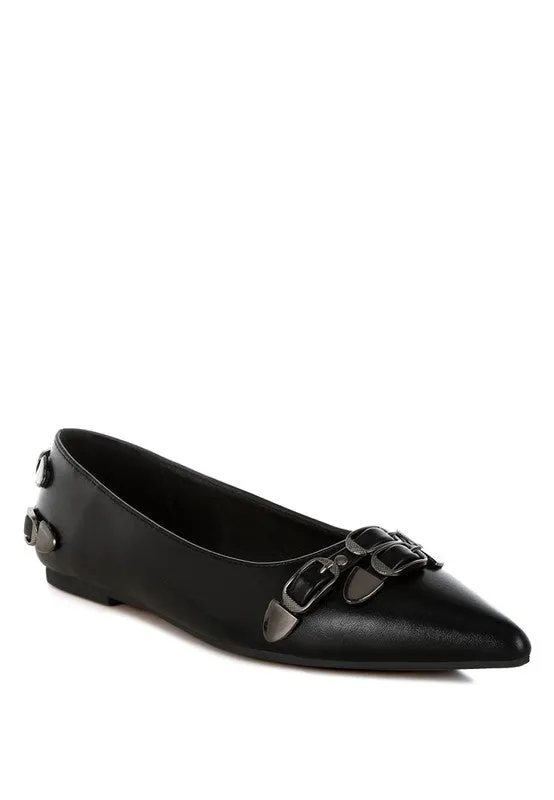 Belt Buckle Ballerina Flats