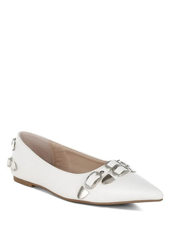 Belt Buckle Ballerina Flats
