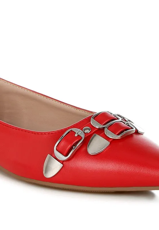 Belt Buckle Ballerina Flats