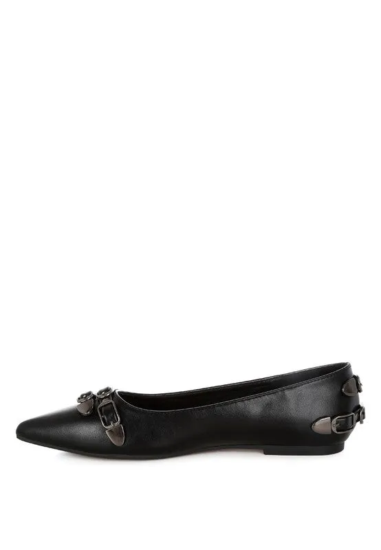 Belt Buckle Ballerina Flats