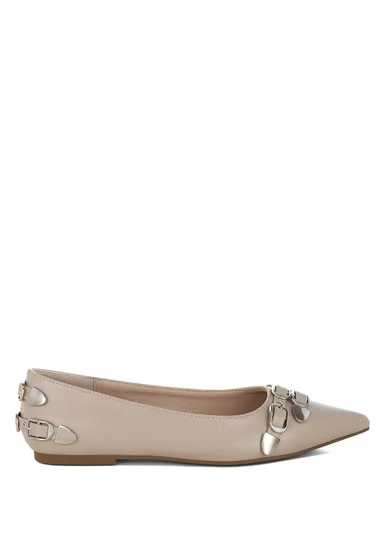 Belt Buckle Ballerina Flats