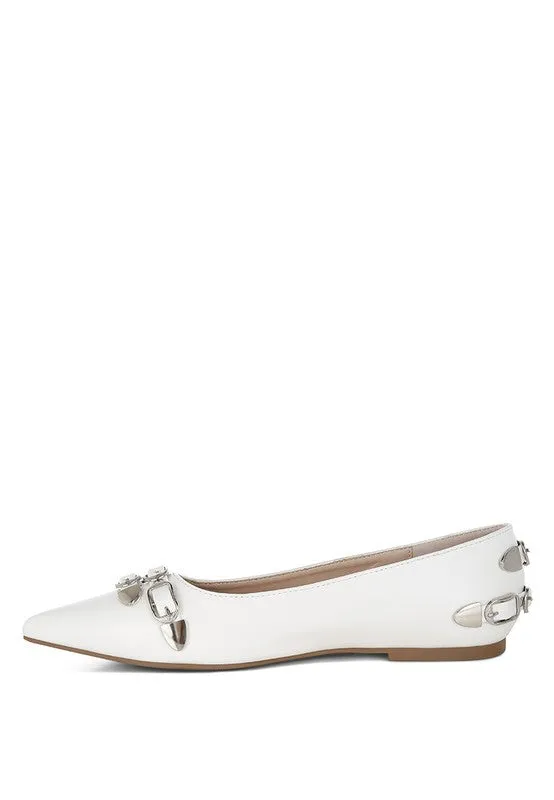 Belt Buckle Ballerina Flats