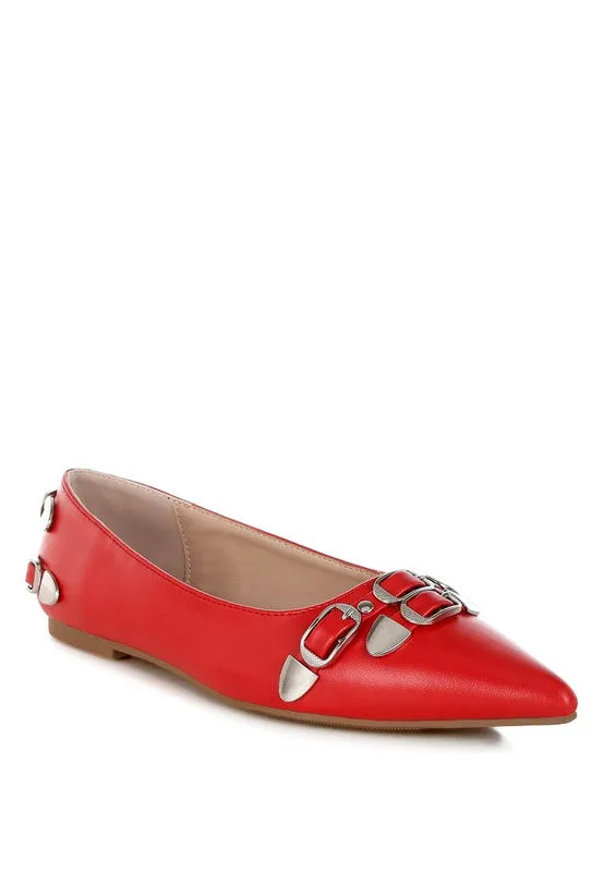 Belt Buckle Ballerina Flats