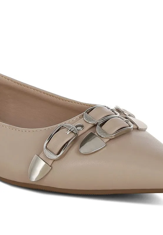 Belt Buckle Ballerina Flats