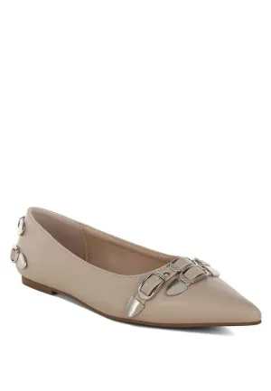 Belt Buckle Ballerina Flats