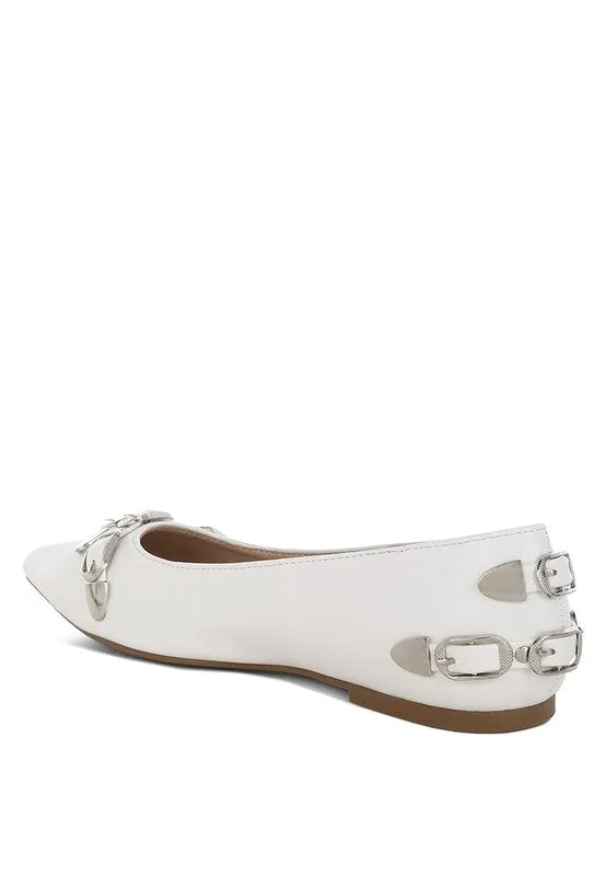 Belt Buckle Ballerina Flats