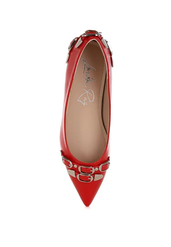 Belt Buckle Ballerina Flats