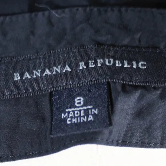 Black Banana Republic A Line Skirt Pleated Skirt with Pockets