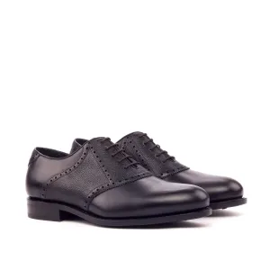 Black Leather Saddle Shoes