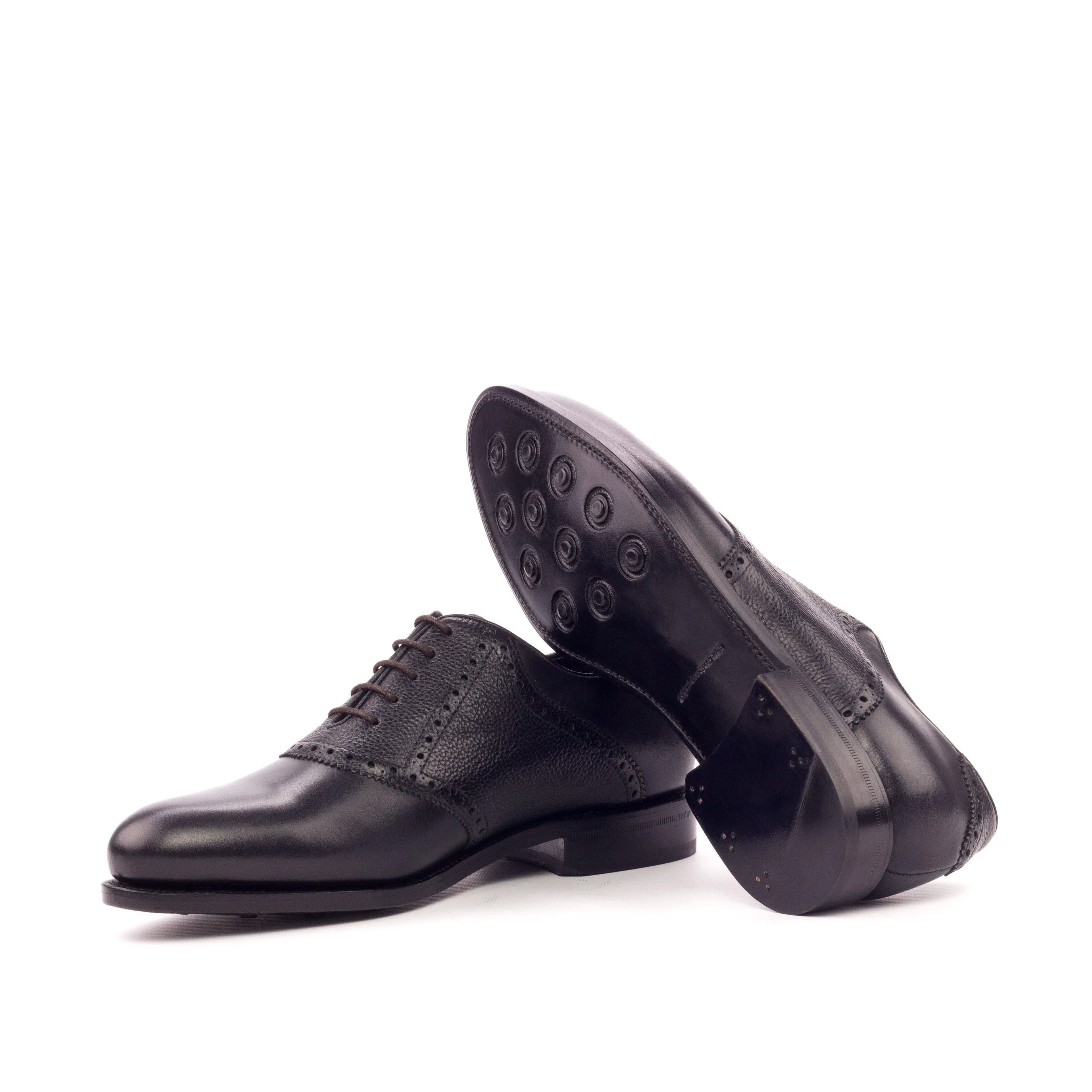 Black Leather Saddle Shoes