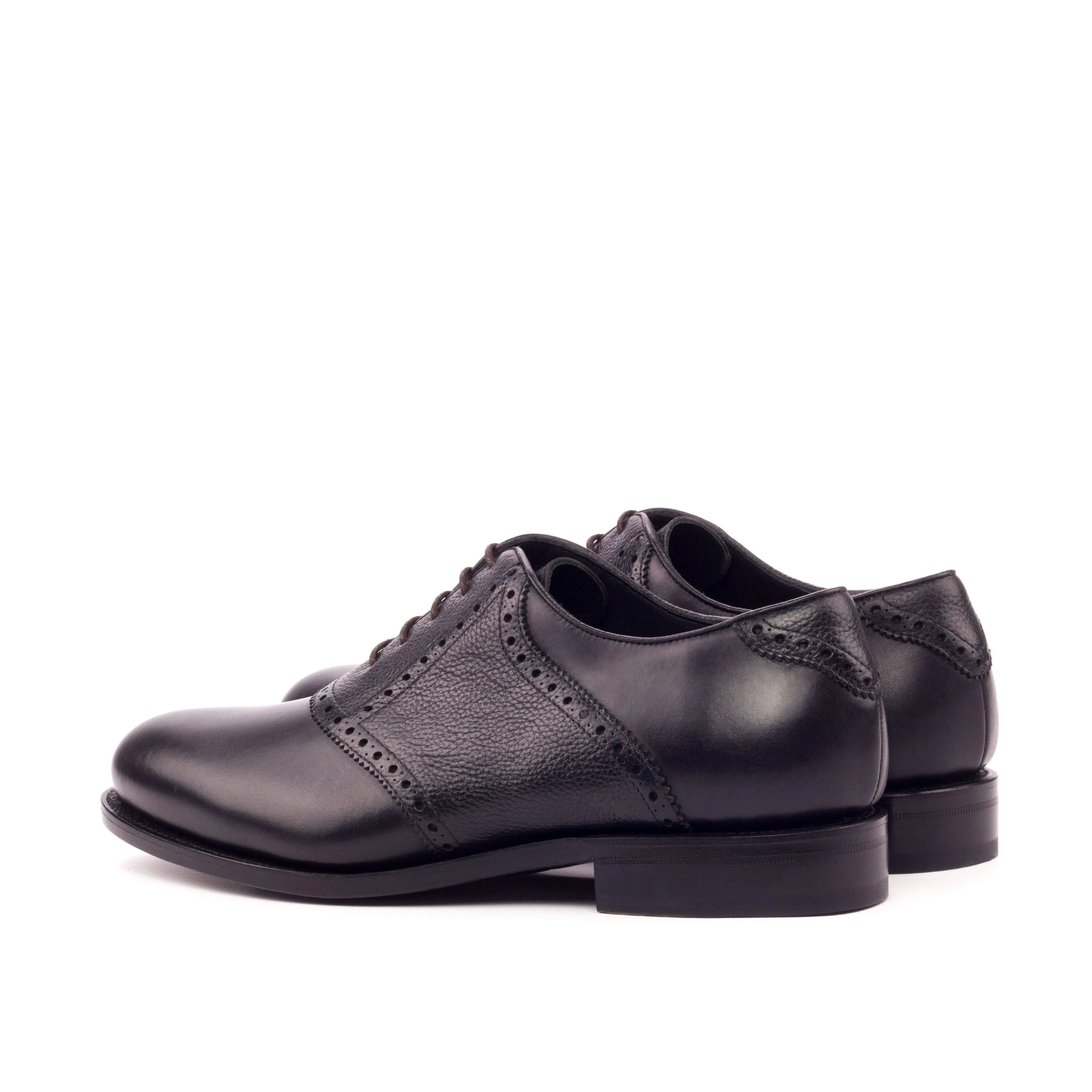Black Leather Saddle Shoes