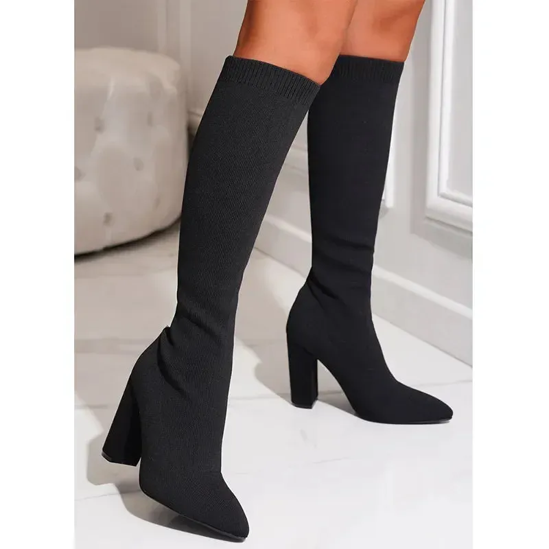 Boots Women Platform 10.5cm High Heels Stretch Knee Sock Boots Lady
