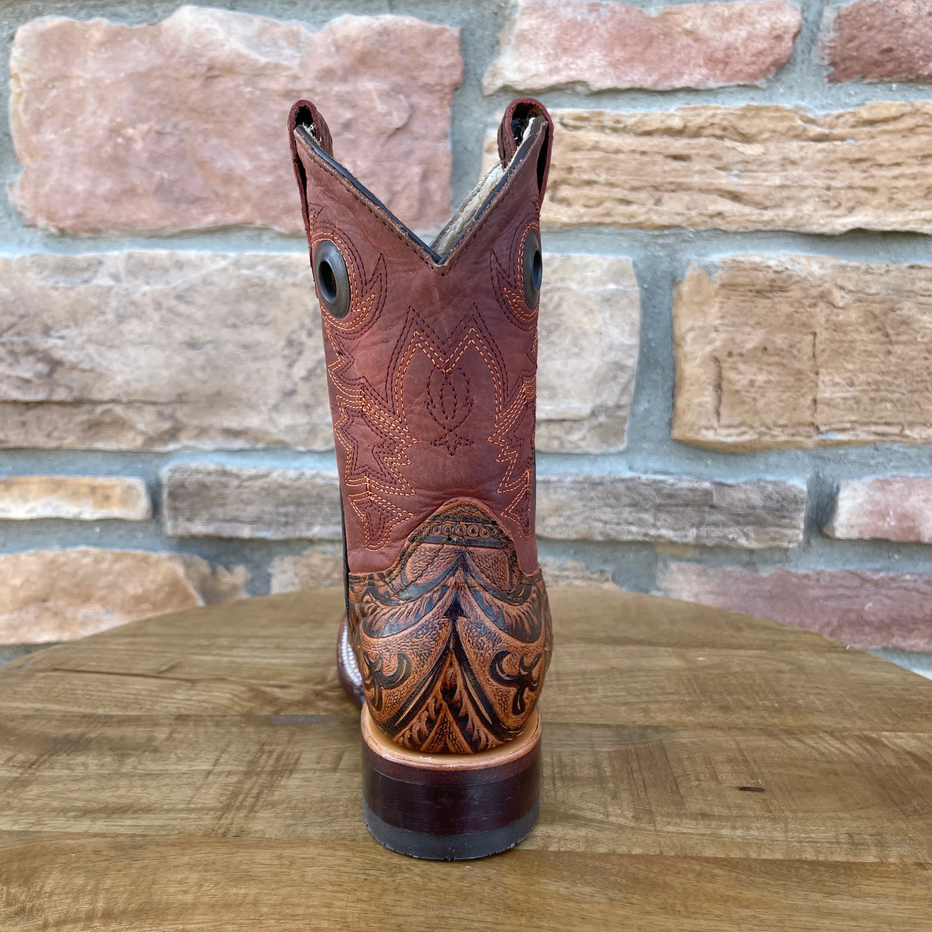 Boy’s Cogñac Floral Print Boots