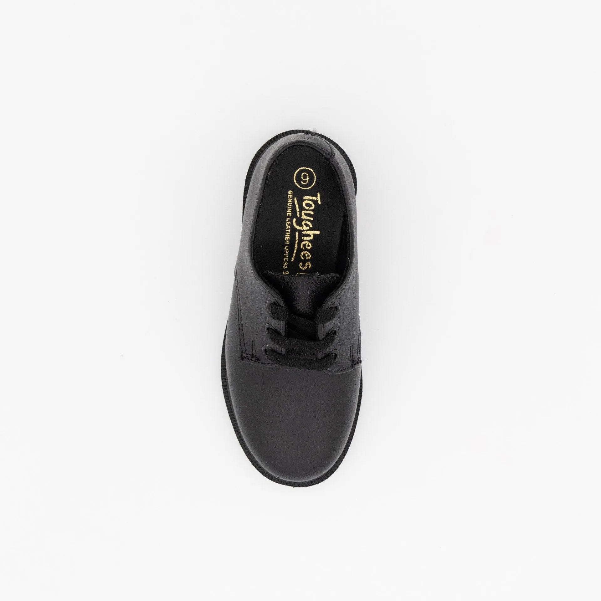 Boys (E B) Plain Lace-Up Injection Leather School Shoe - Black