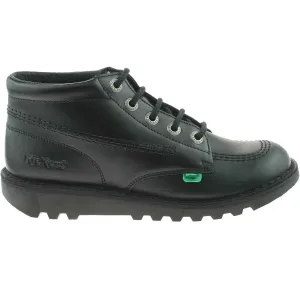 Boys Girls Kids Kickers Kick Hi Black Leather Lace School Shoes Boots KF0000409