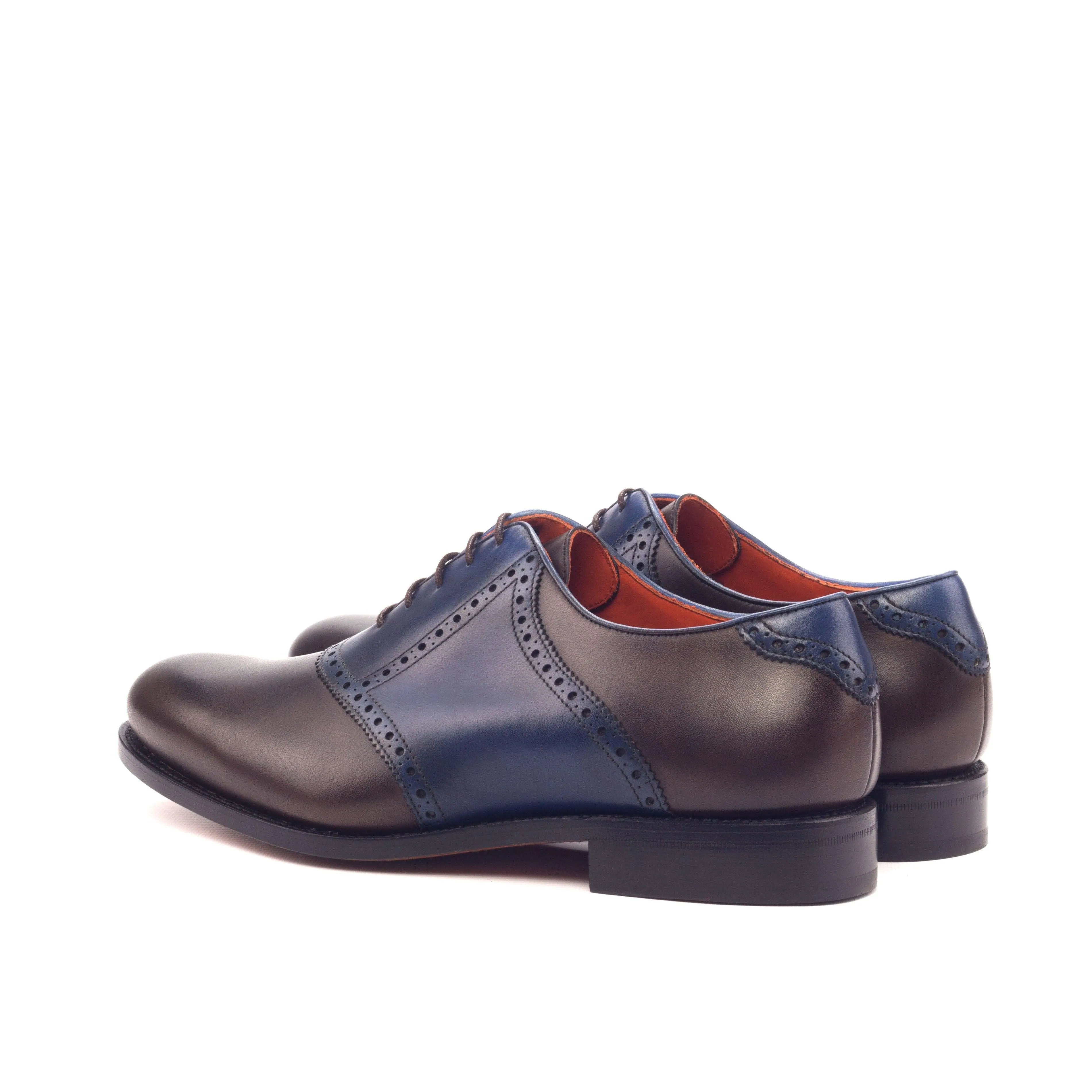 Brown & Navy Leather Saddle Shoes
