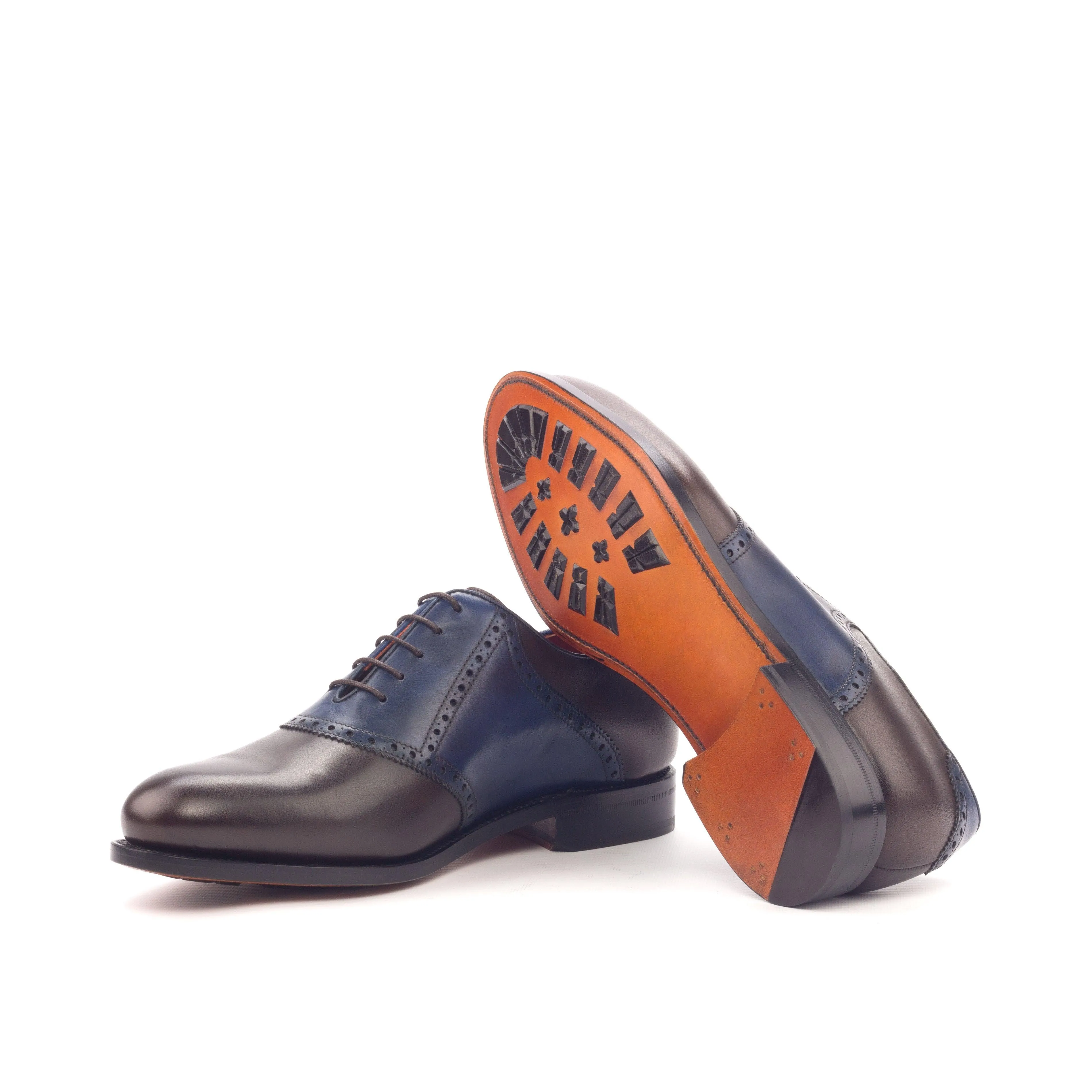 Brown & Navy Leather Saddle Shoes