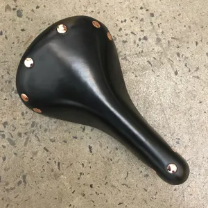 BROWN JERSEY Jagger Leather Saddle - Black Brass